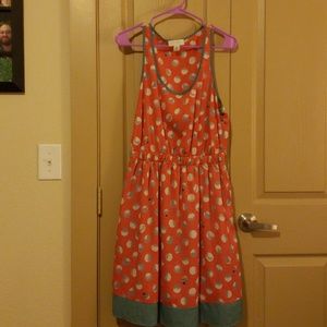 Salmon polkadotted dress